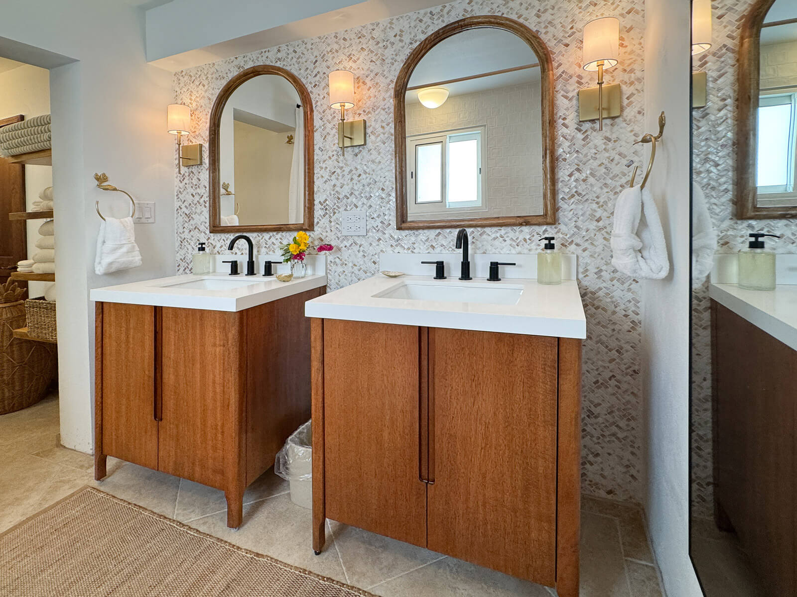 Downstairs bathroom — thoughtful layout for easy sharing